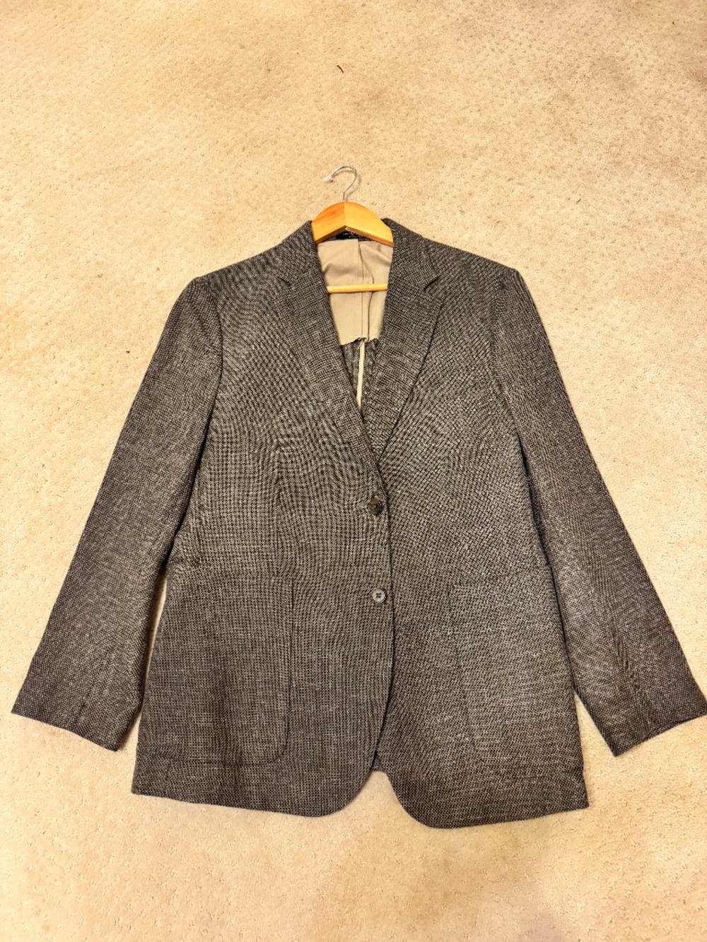 Banana Republic Marzotto Italian Wool Suit 42S 35S Patch Pocket Slim